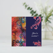 Invitation EXCALIBUR, rouge vif, violet (Debout devant)