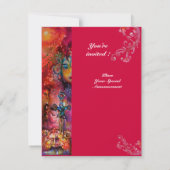 Invitation EXCALIBUR, rouge vif violet bleu rose blanc (Dos)
