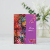 Invitation EXCALIBUR, rouge vif, violet rose (Debout devant)