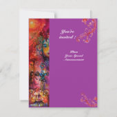 Invitation EXCALIBUR, rouge vif, violet rose (Dos)