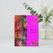 Invitation EXCALIBUR, rouge vif, violet rose (Debout devant)