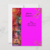 Invitation EXCALIBUR, rouge vif, violet rose (Dos)