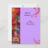 Invitation EXCALIBUR, rouge vif, violet rose (Dos)