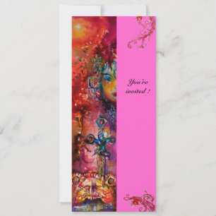 Invitation EXCALIBUR, rouge vif, violet rose