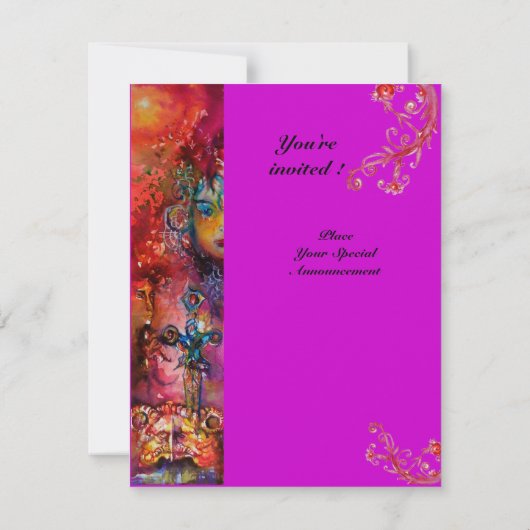 Invitation EXCALIBUR, rouge vif, violet rose