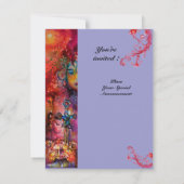 Invitation EXCALIBUR, rouge vif, violet rose (Dos)