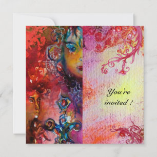 Invitation EXCALIBUR, rouge vif, violet rose