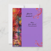 Invitation EXCALIBUR, rouge vif, violet rose (Dos)