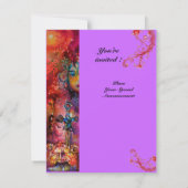 Invitation EXCALIBUR, rouge vif, violet rose (Dos)