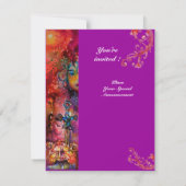 Invitation EXCALIBUR, rouge vif, violet rose (Dos)