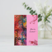 Invitation EXCALIBUR, rouge vif, violet rose (Debout devant)