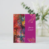 Invitation EXCALIBUR, rouge vif, violet rose (Debout devant)