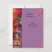 Invitation EXCALIBUR, rouge vif, violet rose (Dos)