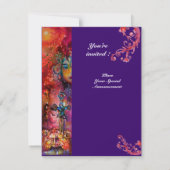 Invitation EXCALIBUR, rouge vif, violet rose (Dos)