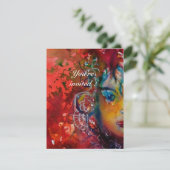 Invitation EXCALIBUR, rouge vif, violet rose (Debout devant)