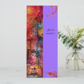 Invitation EXCALIBUR, rouge vif, violet rose (Debout devant)