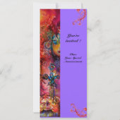 Invitation EXCALIBUR, rouge vif, violet rose (Dos)