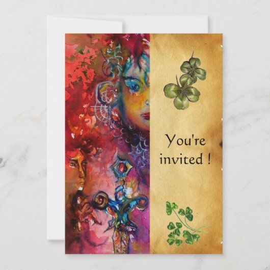 Invitation EXCALIBUR, Saint Patrick's Day Party, parchemin (Devant)