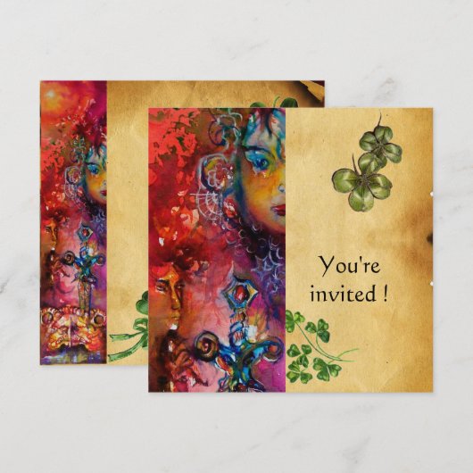 Invitation EXCALIBUR , Soirée de la Saint-Patrick, parchemin (Devant / Derrière)