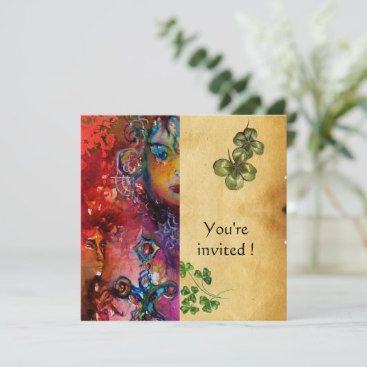 Invitation EXCALIBUR , Soirée de la Saint-Patrick, parchemin (Debout devant)