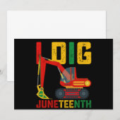 Invitation Excavateur I creuser JunetDix enfants (Devant / Derrière)