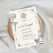 Invitation Excentrique Fun Retro French Whimsical Engagement