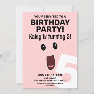 Invitation Excitée Visage Anniversaire