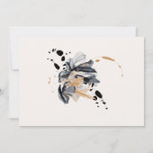 Invitation Exclusive Black Gold Floral Enregistrer La Date (Dos)