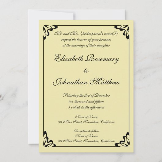 Invitation Exécution (L'Embrace) par Gustav Klimt Mariage (Dos)