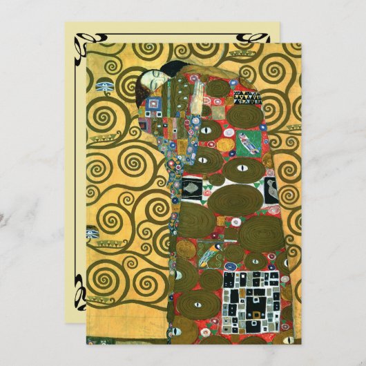 Invitation Exécution (L'Embrace) par Gustav Klimt Mariage (Devant / Derrière)