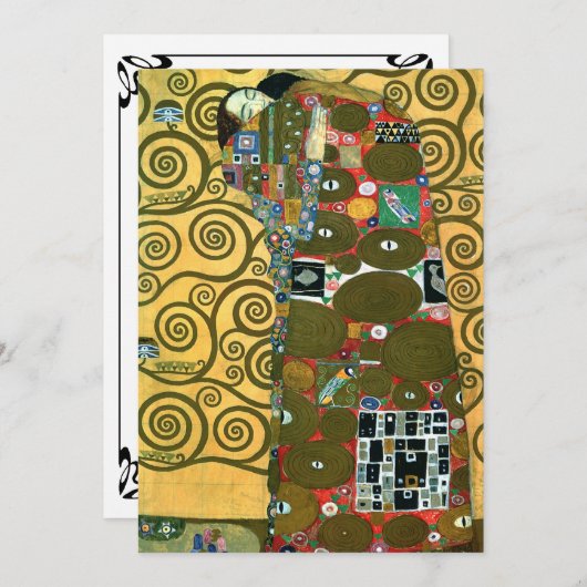 Invitation Exécution (L'Embrace) par Gustav Klimt Mariage (Devant / Derrière)