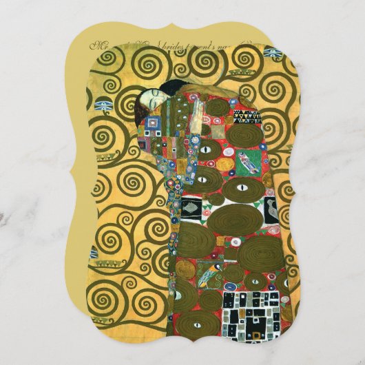 Invitation Exécution (L'Embrace) par Gustav Klimt Mariage (Devant / Derrière)