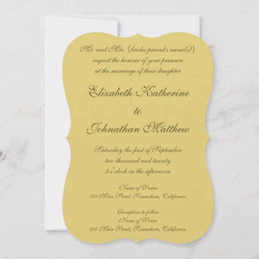 Invitation Exécution (L'Embrace) par Gustav Klimt Mariage (Dos)