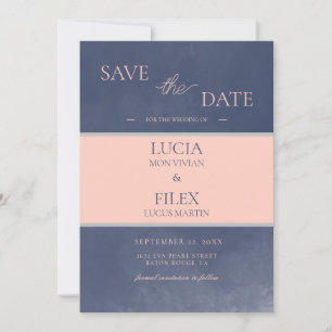 Invitation Exemple Classic Marine Bleu & Rose Enregistrer La