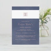 Invitation Exemple classique Marine Blue Smoke Business Ouver (Debout devant)