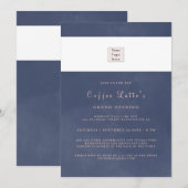 Invitation Exemple classique Marine Blue Smoke Business Ouver (Devant / Derrière)