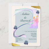 Invitation Exemple classique violet violet vert violet mariag (Devant)