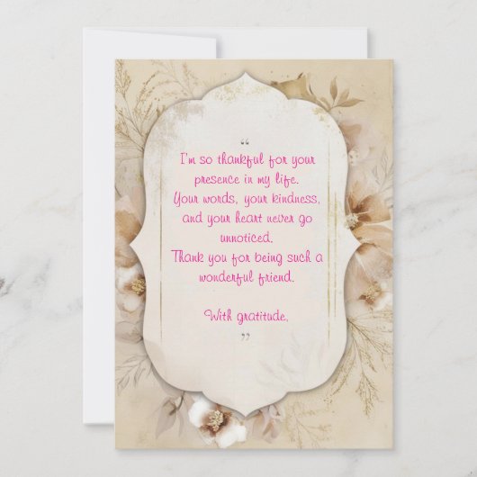 Invitation exemple de message de gratitude (Devant)