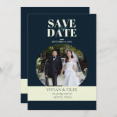 Invitation Exemple Photo Marine Enregistrer La Date (Devant / Derrière)