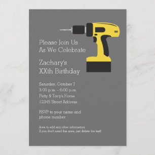 Invitation Exercice électrique avec nom personnalisé - fête d