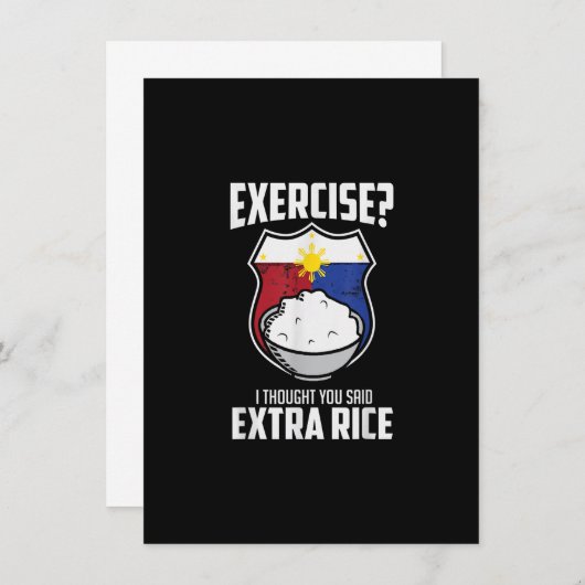 Invitation Exercice Je Pensais Que Vous Avez Dit Extra Rice P (Devant / Derrière)