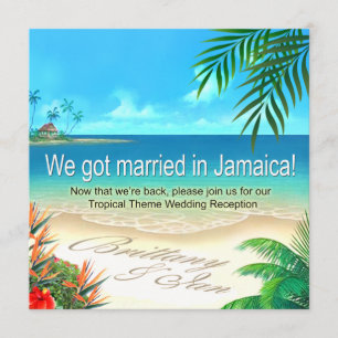 Invitation Exotic Beach Jamaïque Réception obtenir des noms d