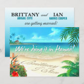 Invitation Exotic Beach mariage Hawaiian obtenir des noms dan (Devant / Derrière)