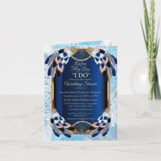Invitation Exotic Blue Dream Catcher Couple Douche (Devant)