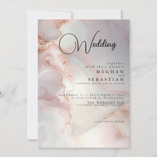 Invitation Exotic Blush  Marbled Opal (Devant)
