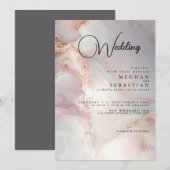Invitation Exotic Blush Marbled Opal (Devant / Derrière)