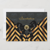 Invitation Exotic Gold Black Stripe Cuir (Devant)