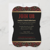 Invitation Exotic Gothique Dark Elegance Red Gold Dinner Part (Dos)