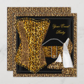 Invitation Exotic Leopard Black Gold High Heel Chaussures Par (Devant / Derrière)