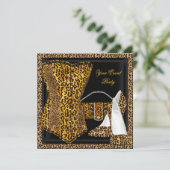 Invitation Exotic Leopard Black Gold High Heel Chaussures Par (Debout devant)